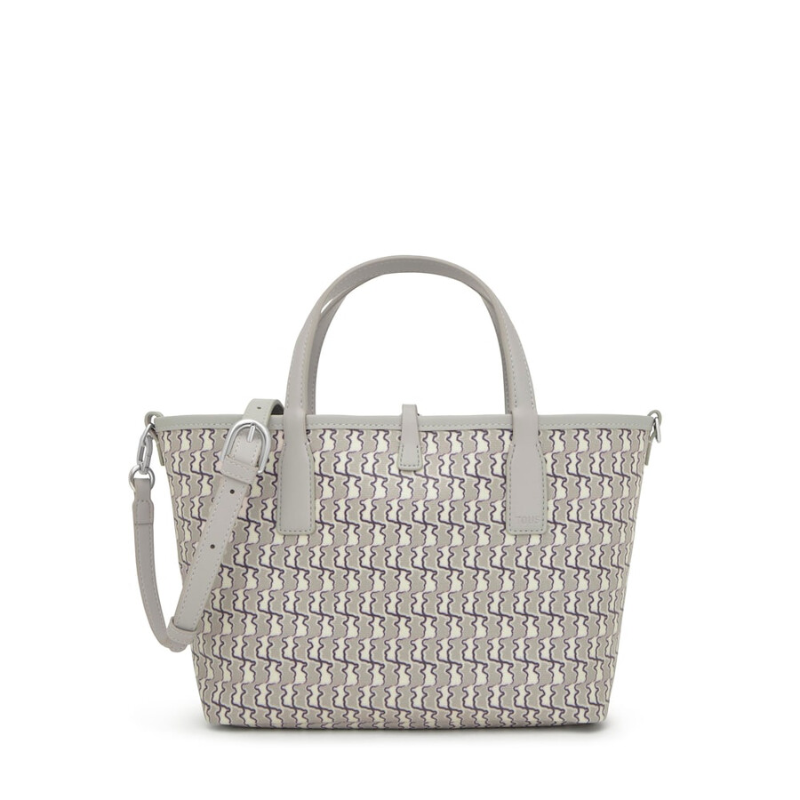 mittelgroße wendbare tragetasche in taupe-farbe von tous double way bear