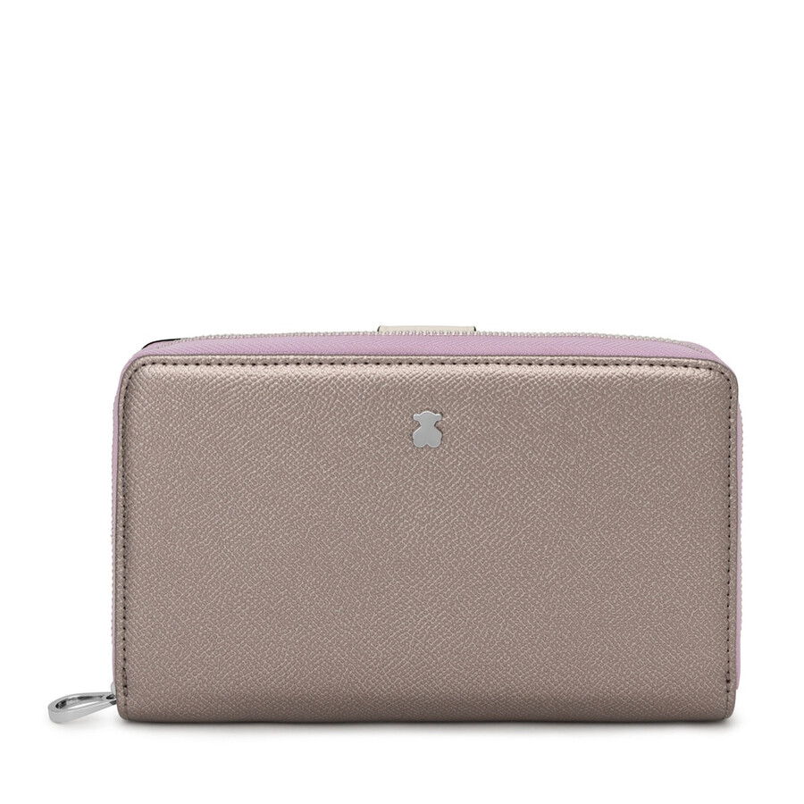 mittelgroße silberfarbene new dubai saffiano geldbörse