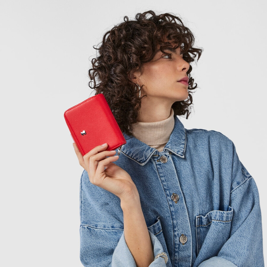 kleine rote new dubai saffiano geldbörse