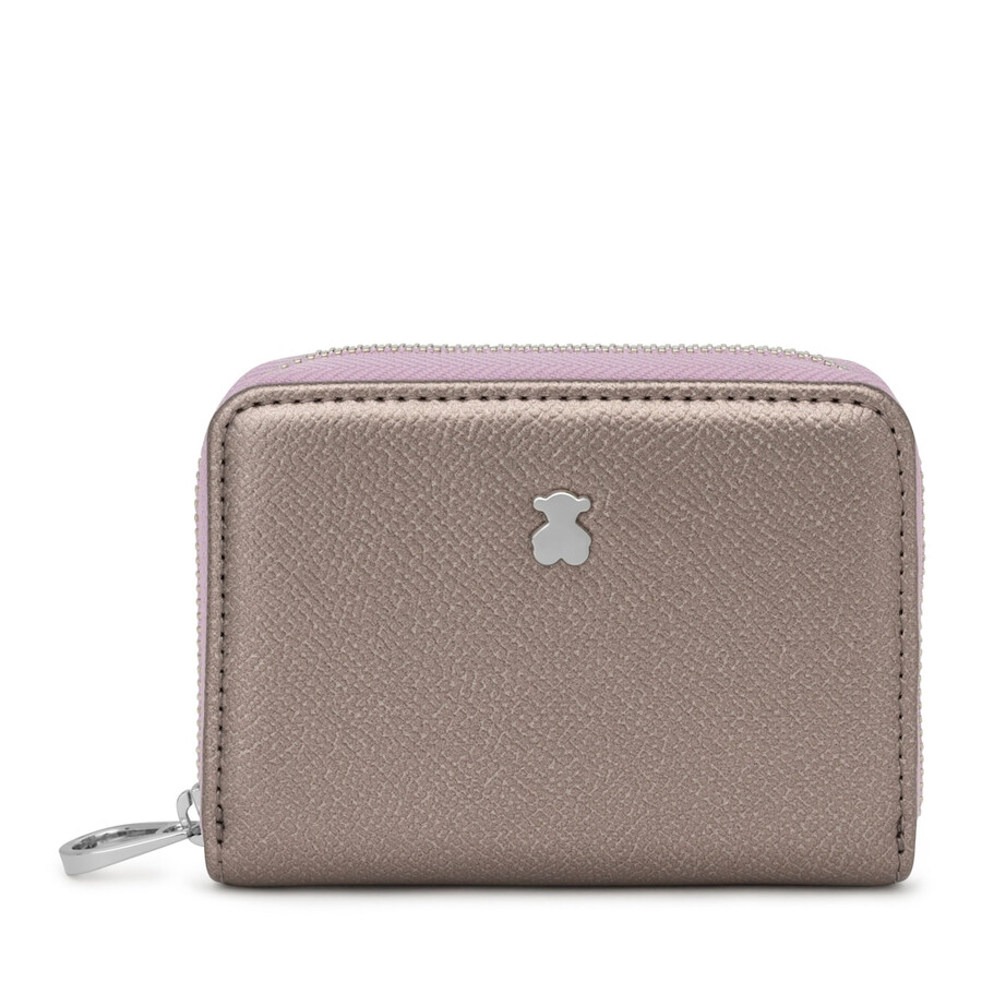 mittelgroßes silberfarbenes new dubai saffiano portemonnaie