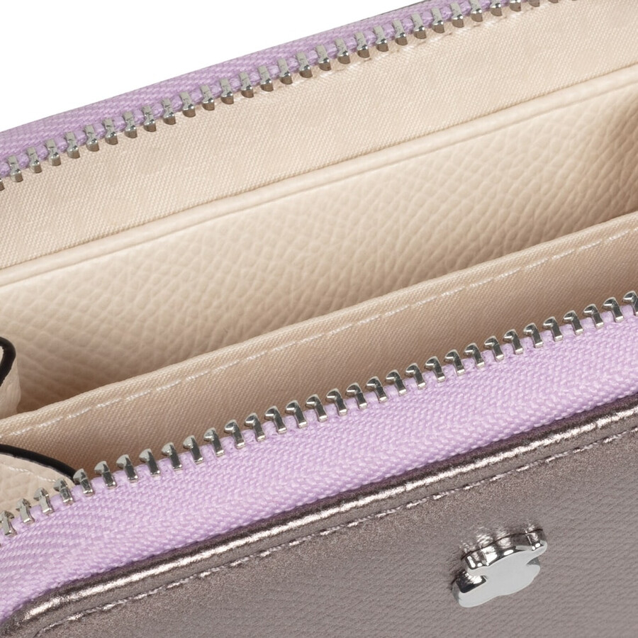 mittelgroßes silberfarbenes new dubai saffiano portemonnaie