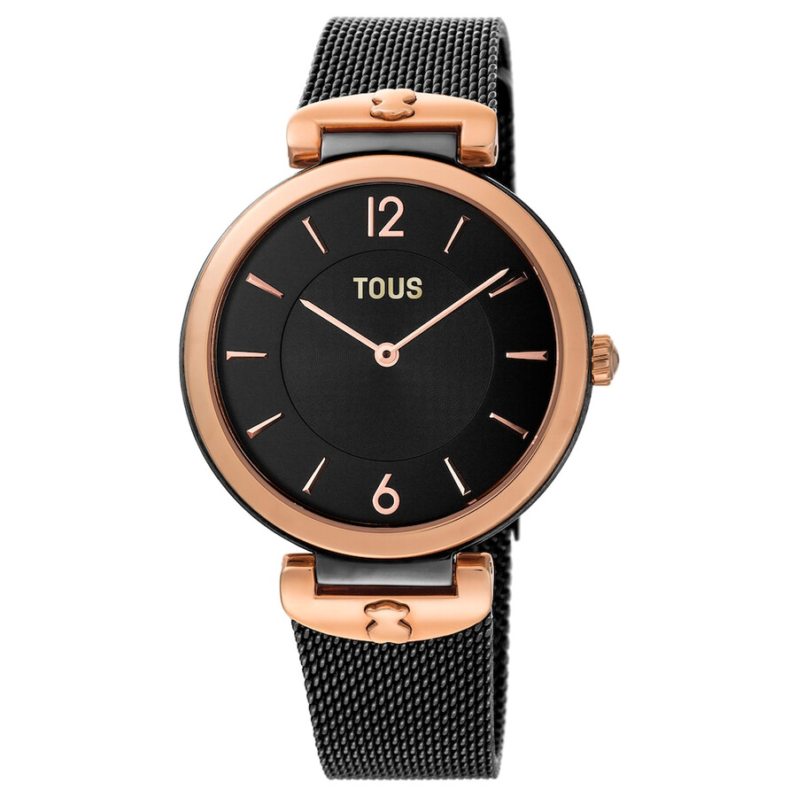 schwarze ip-stahl-s-mesh-uhr