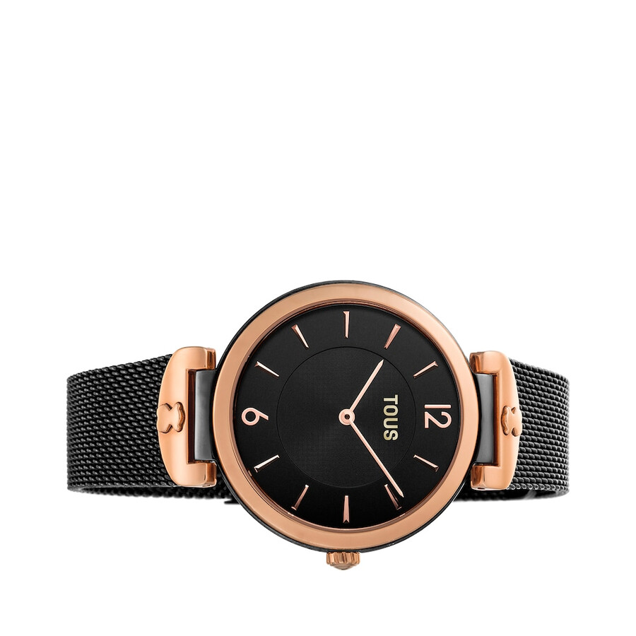 schwarze ip-stahl-s-mesh-uhr