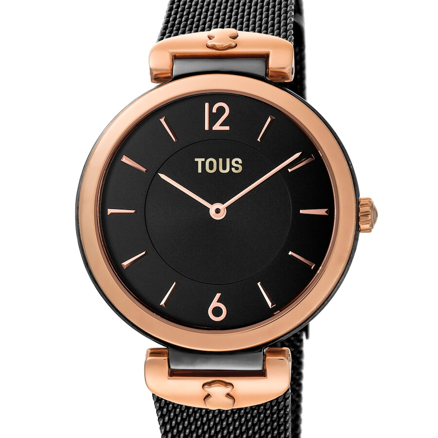 schwarze ip-stahl-s-mesh-uhr