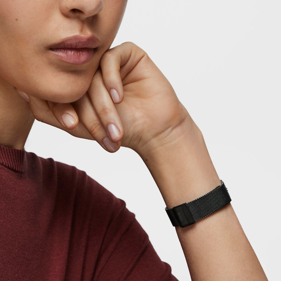 schwarze ip-stahl-s-mesh-uhr