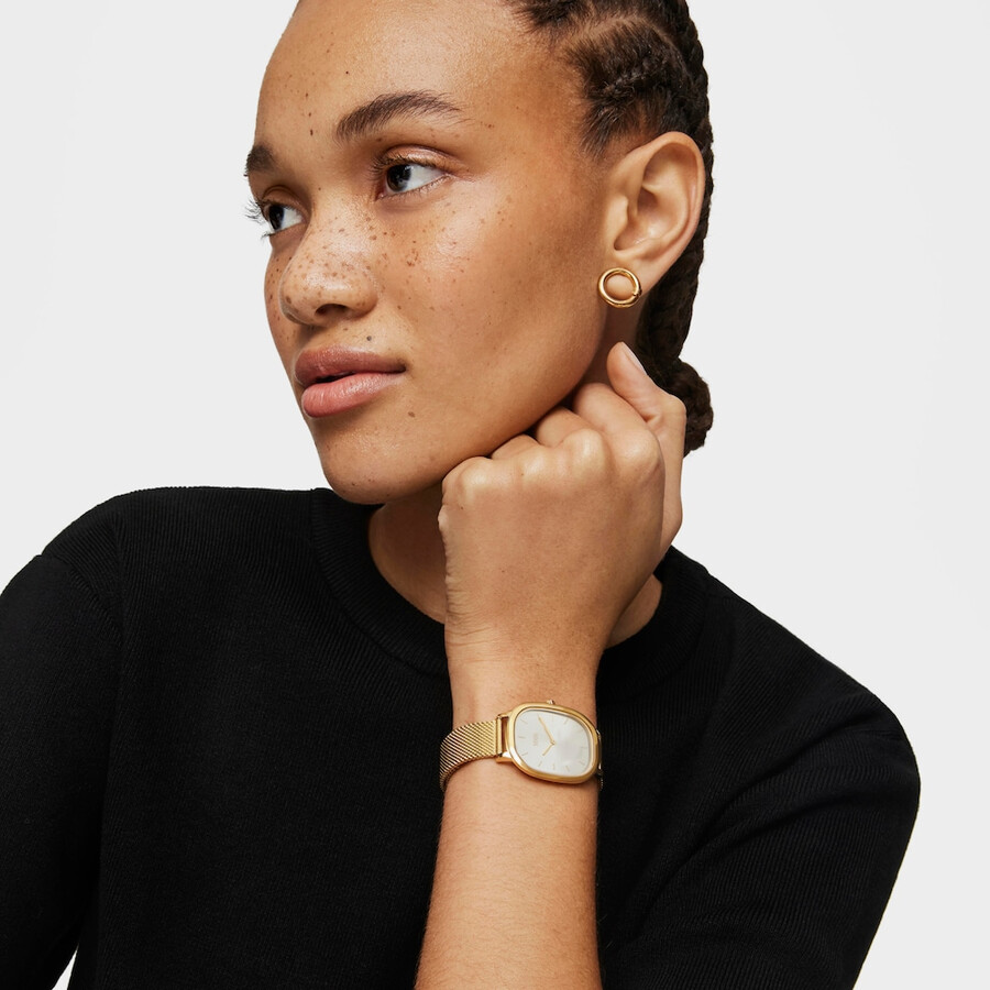 goldfarbene ip-stahl-heritage-uhr