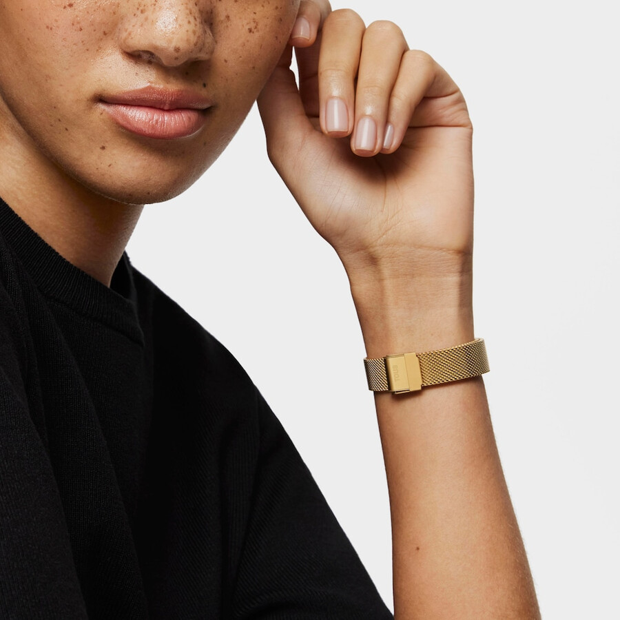 goldfarbene ip-stahl-heritage-uhr