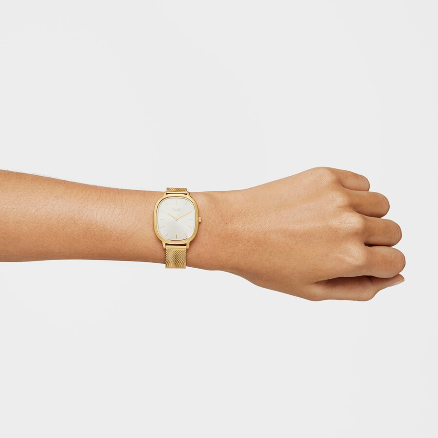 goldfarbene ip-stahl-heritage-uhr