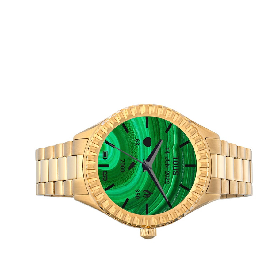 t-bear connect smartwatch mit goldfarbenem ip-stahlarmband