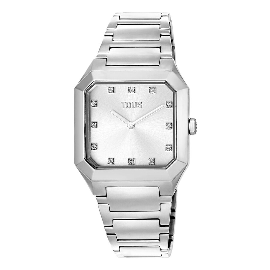 analoge uhr mit stahlarmband karat squared
