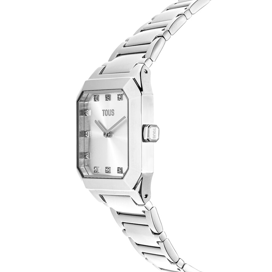 analoge uhr mit stahlarmband karat squared