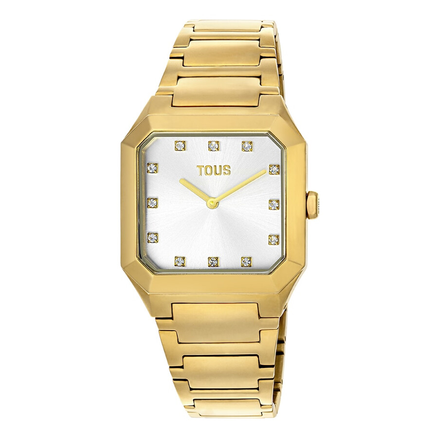 analoge uhr mit goldfarbenem ipg-stahlarmband karat squared