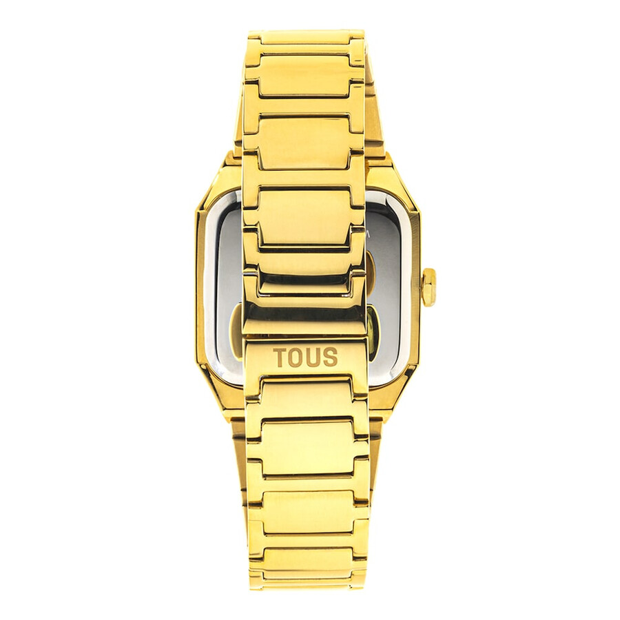 analoge uhr mit goldfarbenem ipg-stahlarmband karat squared