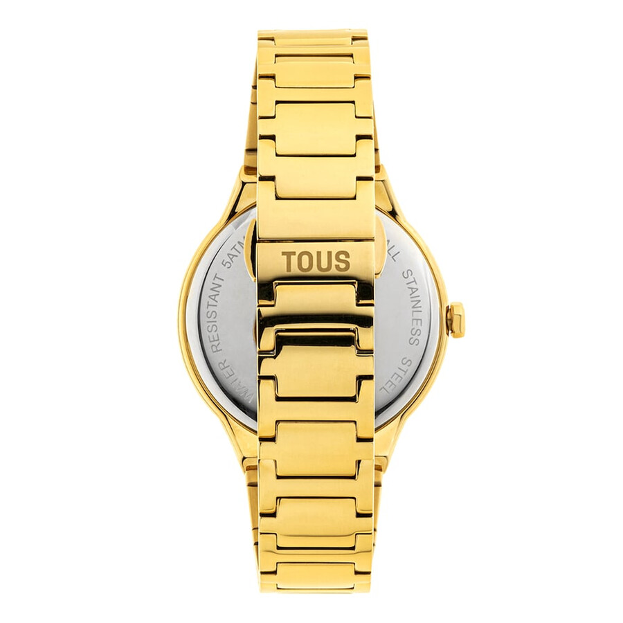 analoge uhr mit goldfarbenem ipg-stahlarmband karat round