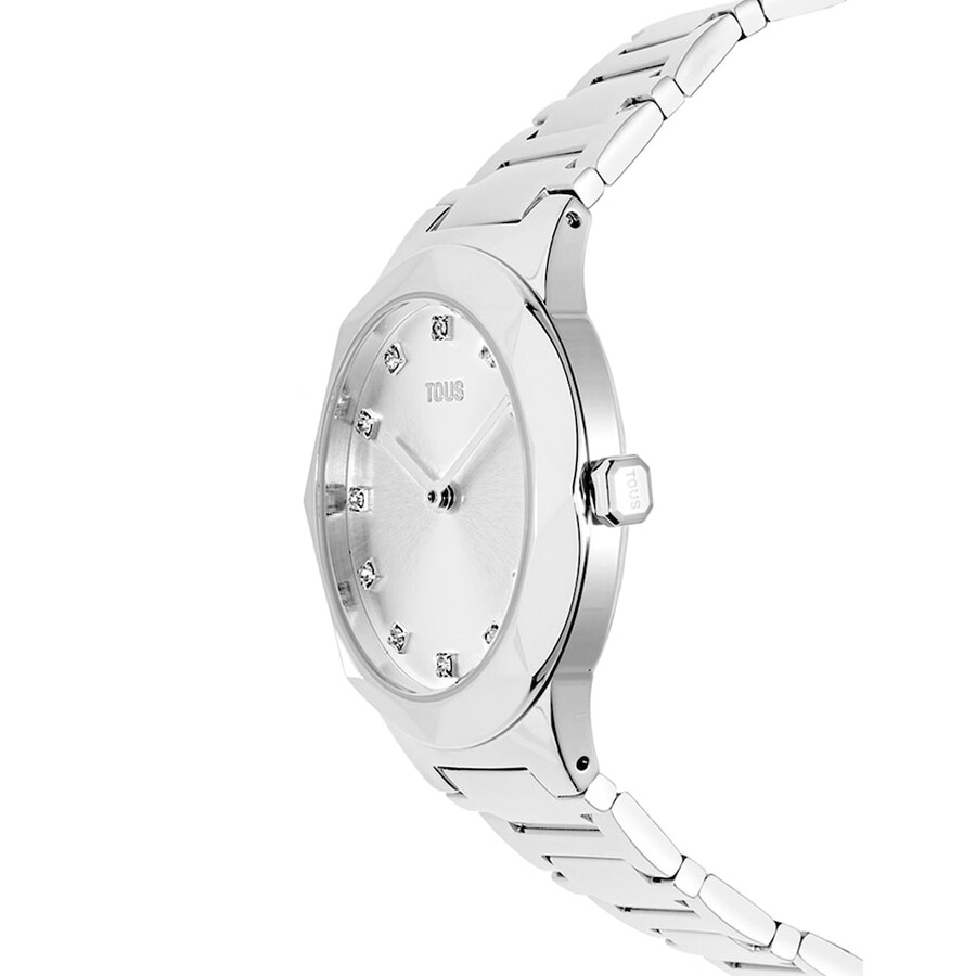 analoge uhr mit stahlarmband karat oval