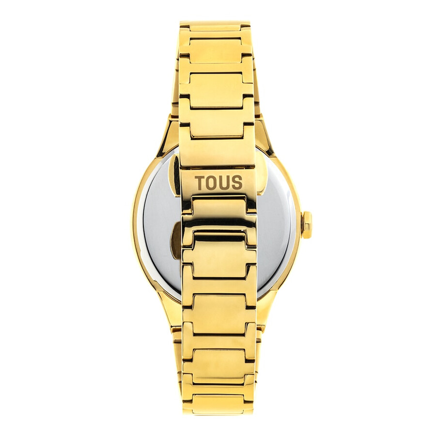 analoge uhr mit goldfarbenem ipg-stahlarmband karat oval