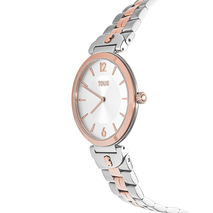 analoge uhr mit edelstahl- und rosafarbenem iprg-edelstahlarmband s-band