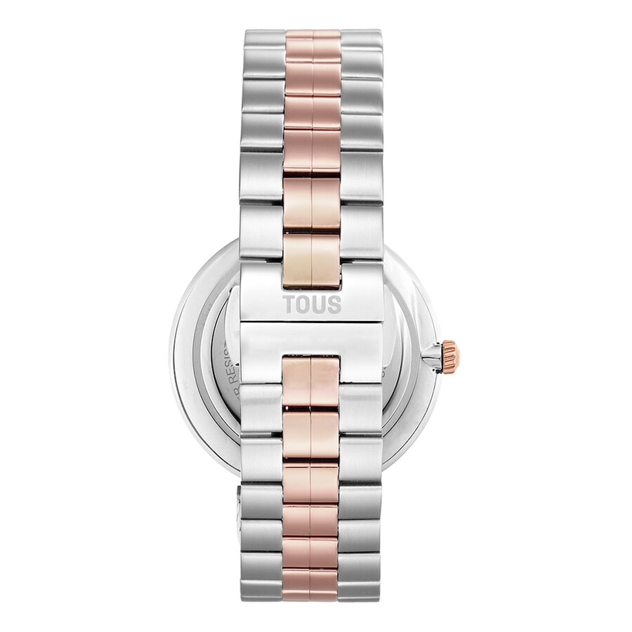 analoge uhr mit edelstahl- und rosafarbenem iprg-edelstahlarmband s-band