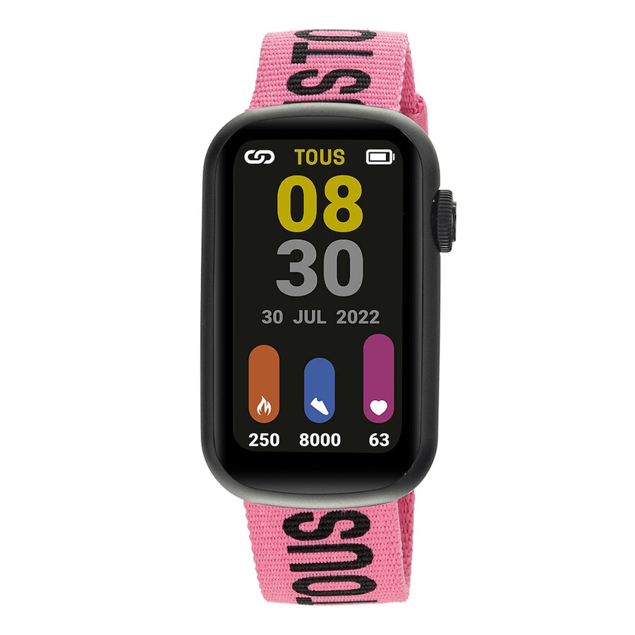 smartwatch mit nylonarmband und schwarzem silikonarmband t-band