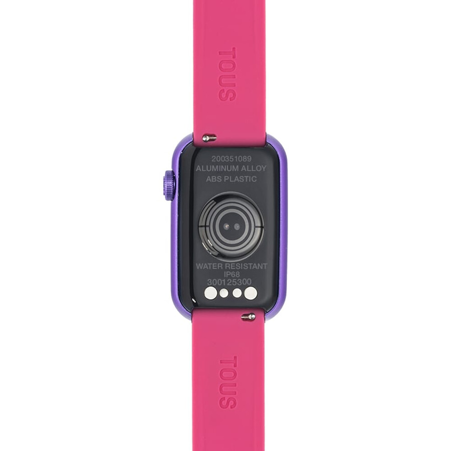 smartwatch mit nylonarmband und fuchsiafarbenem silikonarmband t-band
