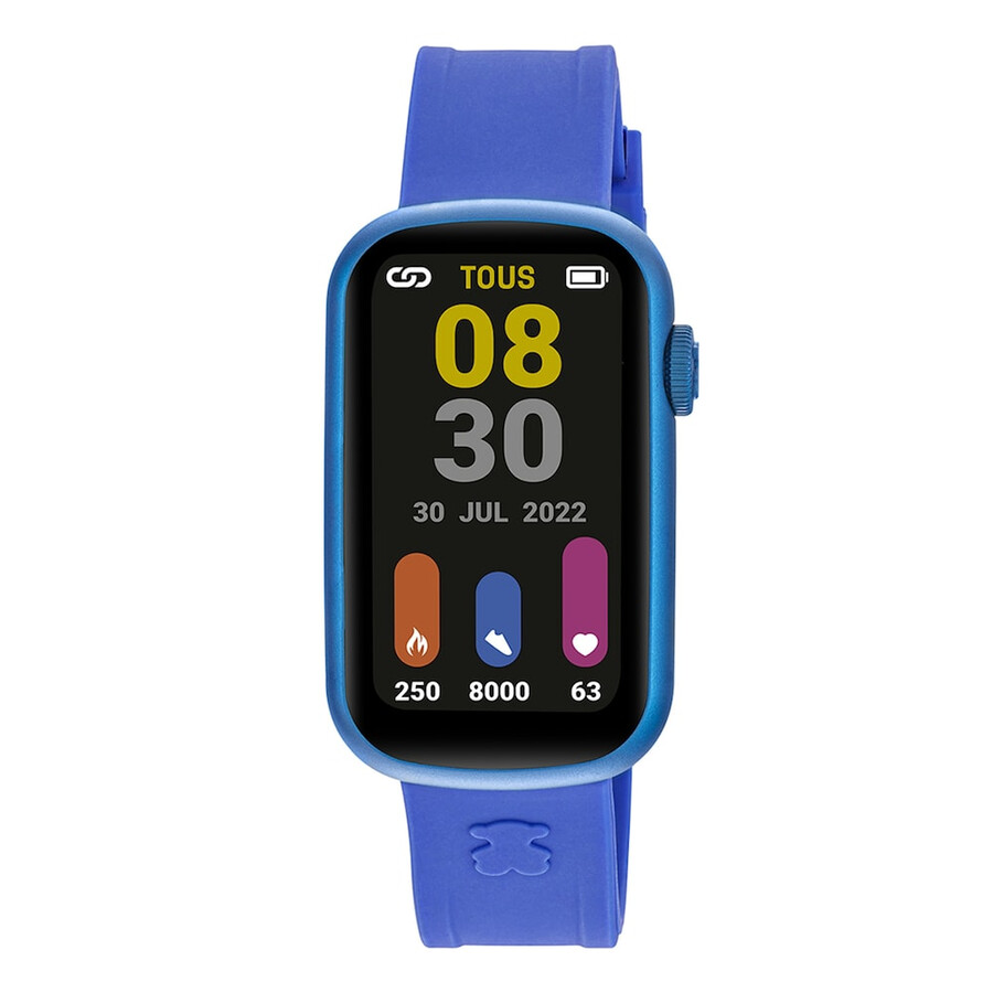 smartwatch mit nylonarmband und blauem silikonarmband t-band