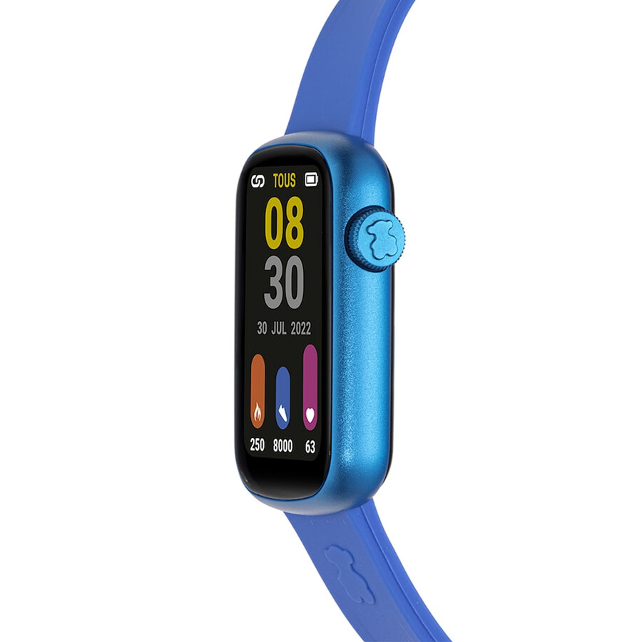 smartwatch mit nylonarmband und blauem silikonarmband t-band