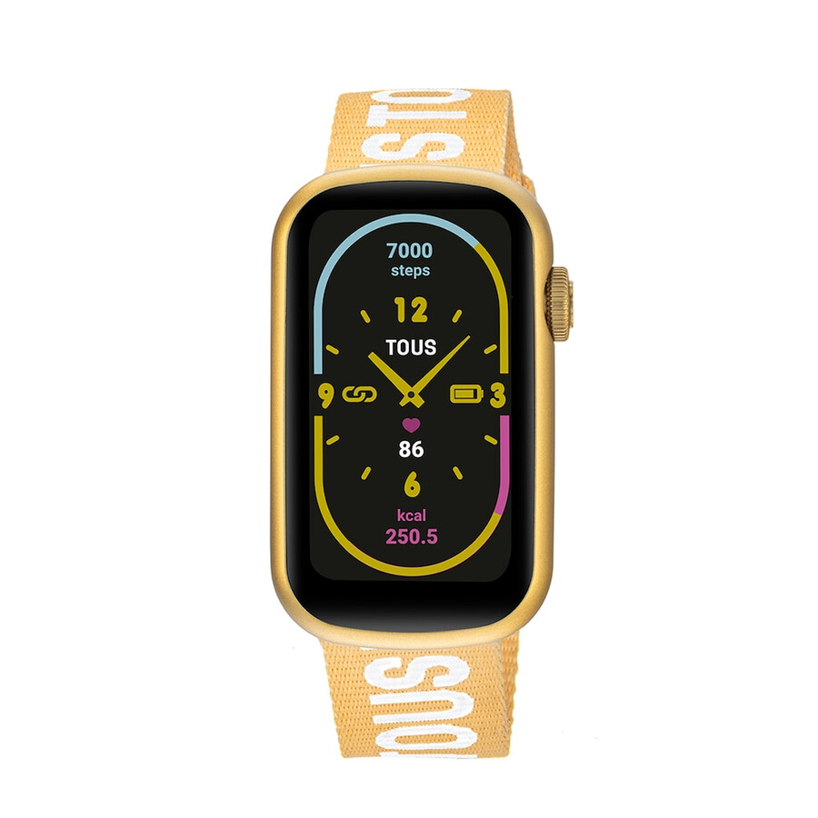 smartwatch mit nylonarmband und weißem silikonarmband t-band