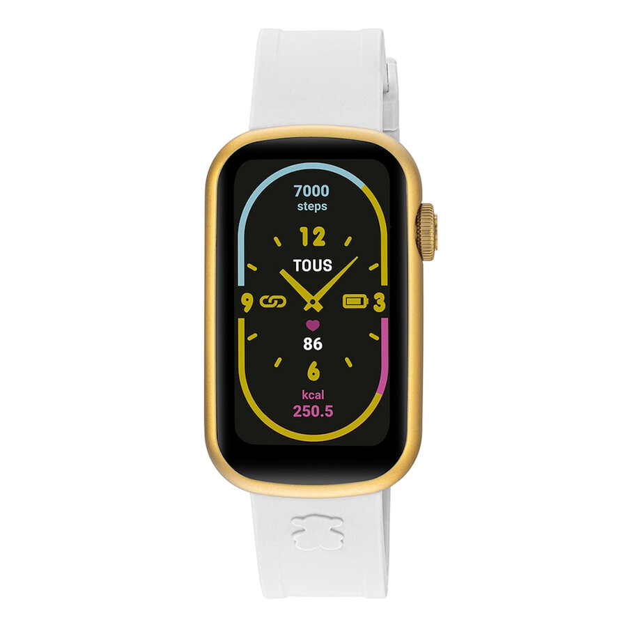 smartwatch mit nylonarmband und weißem silikonarmband t-band
