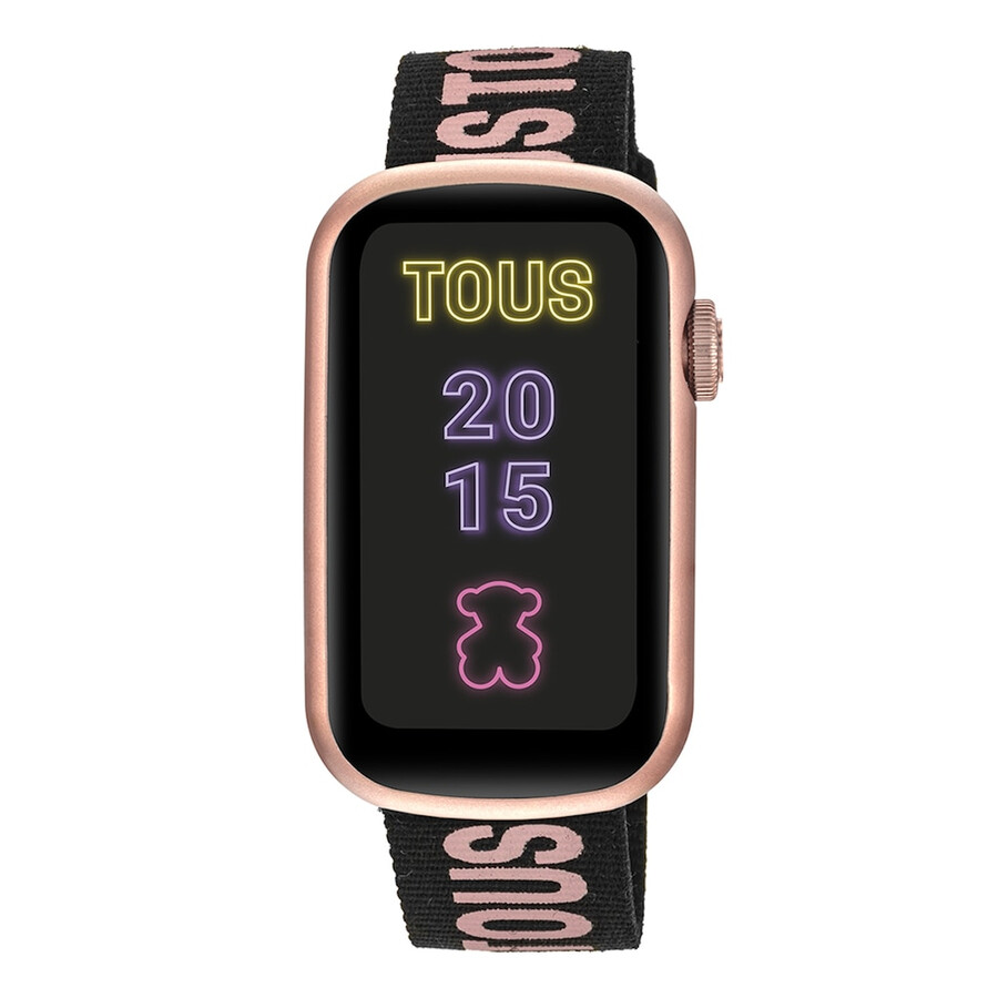 smartwatch mit nylonarmband und hellrosa silikonarmband t-band