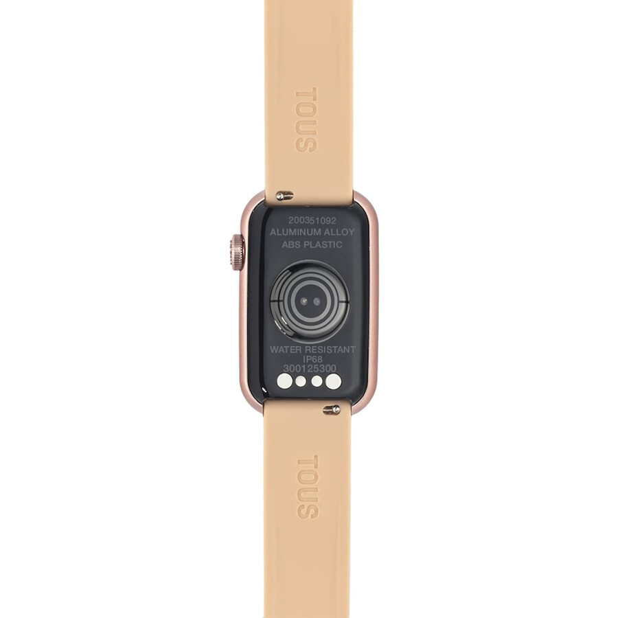 smartwatch mit nylonarmband und hellrosa silikonarmband t-band