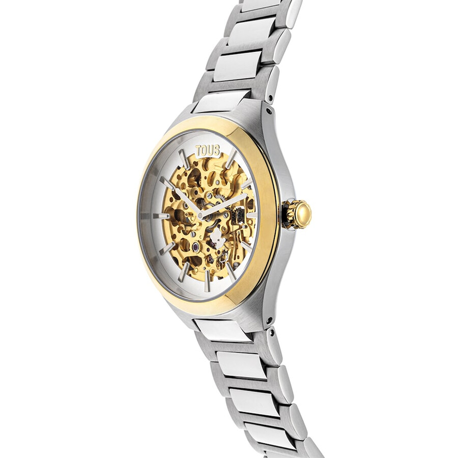 karat round analoguhr aus goldfarbenem ipg-stahl mit stahlarmband