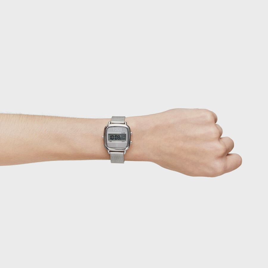 d-logo neue digitaluhr mit stahlarmband