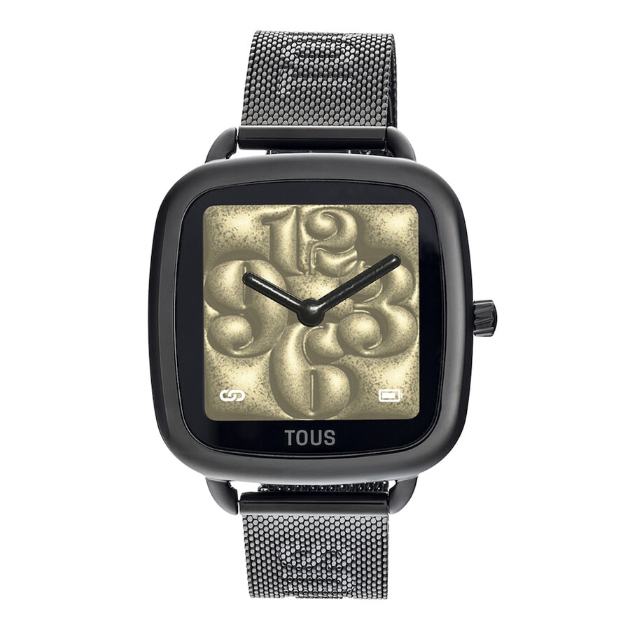 d-connect smartwatch mit schwarzem ip-stahlarmband