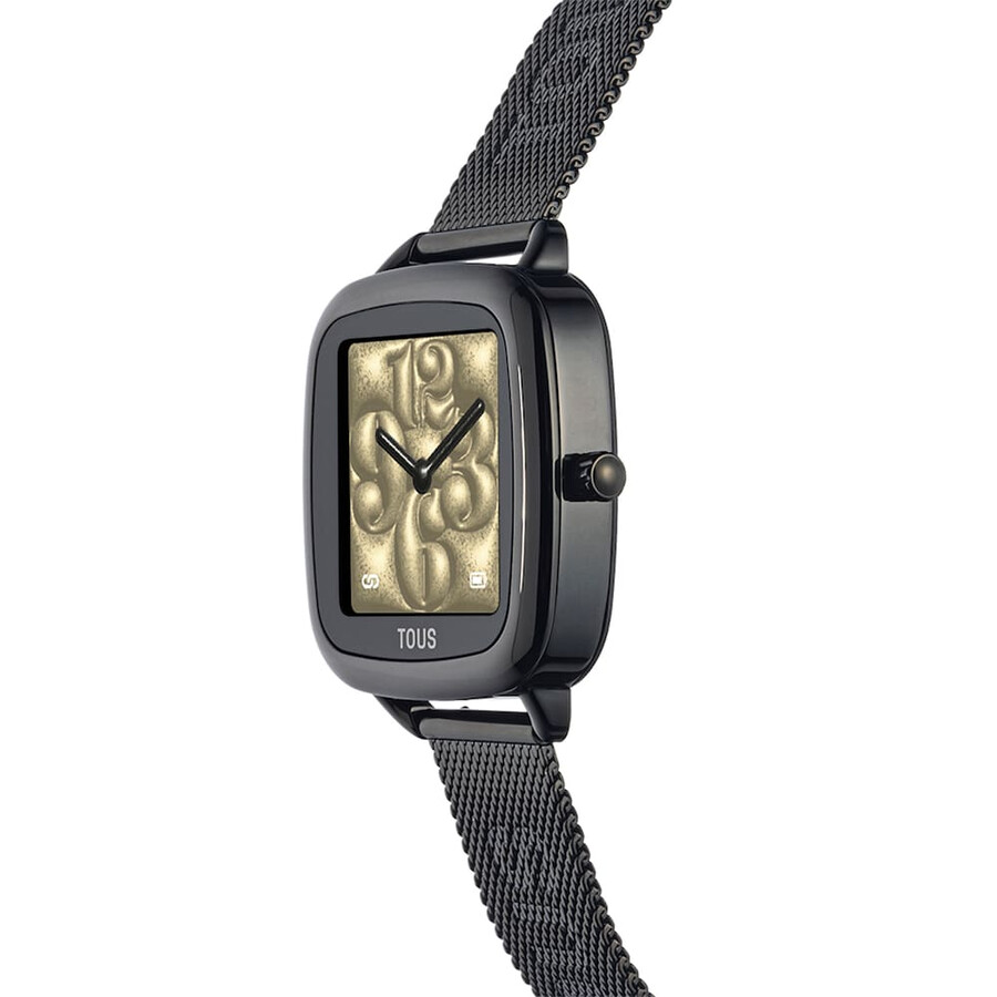 d-connect smartwatch mit schwarzem ip-stahlarmband