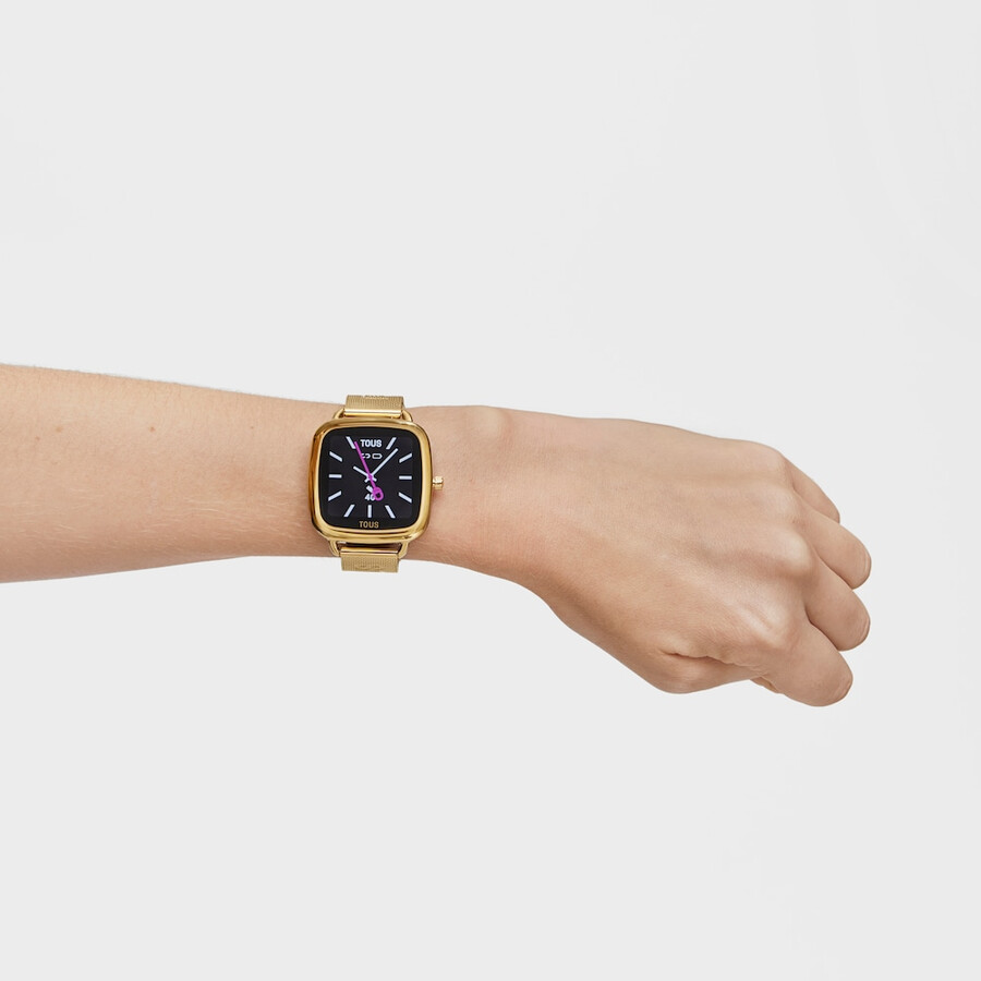 d-connect smartwatch mit goldfarbenem ipg-stahlarmband
