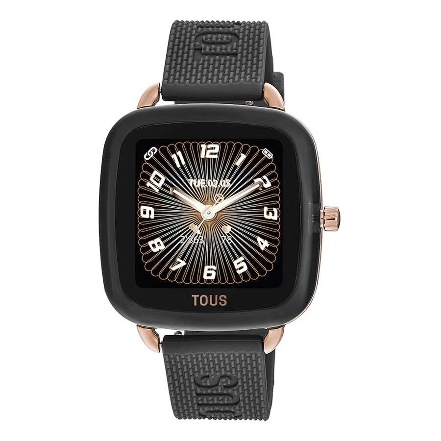 d-connect smartwatch mit schwarzem silikonarmband