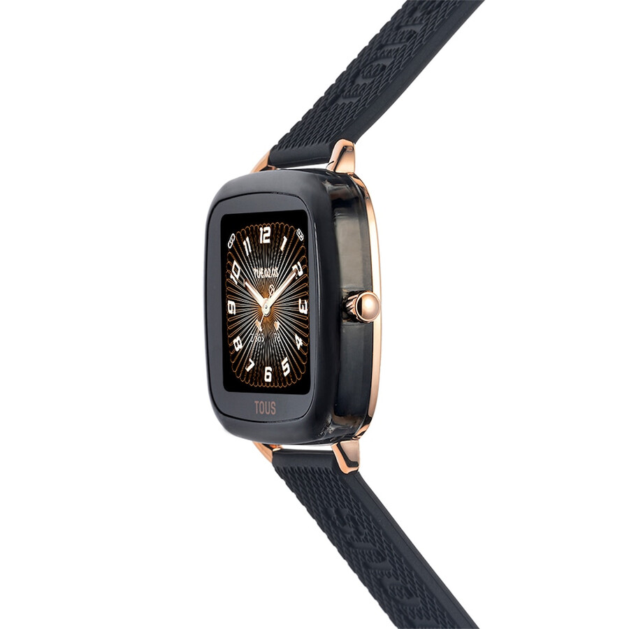 d-connect smartwatch mit schwarzem silikonarmband