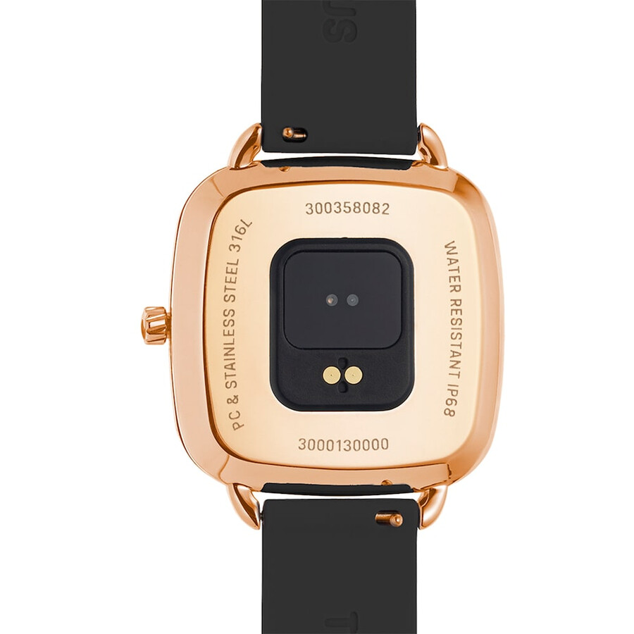 d-connect smartwatch mit schwarzem silikonarmband
