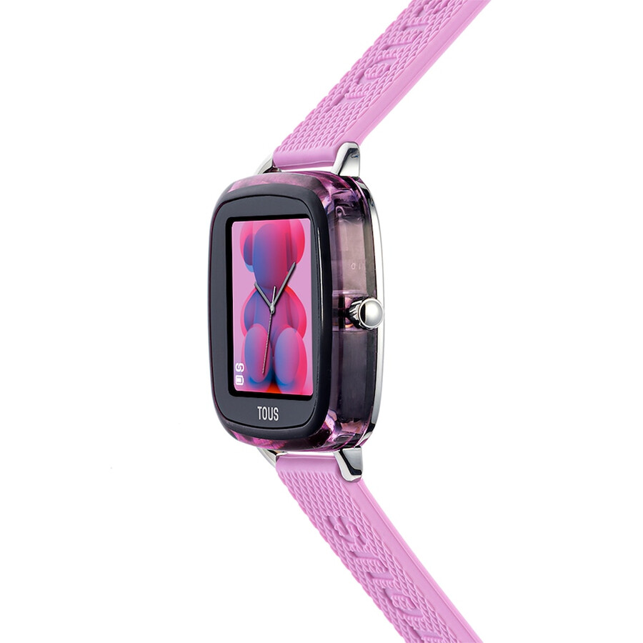 d-connect smartwatch mit rosa silikonarmband