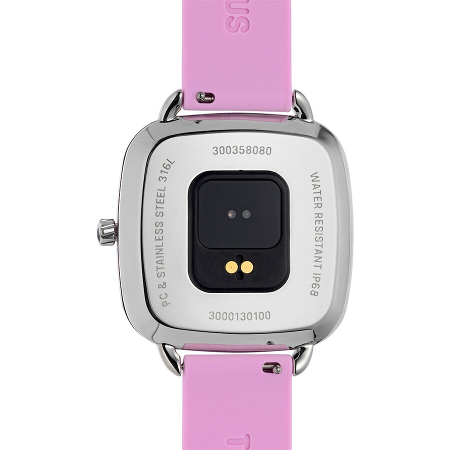 d-connect smartwatch mit rosa silikonarmband