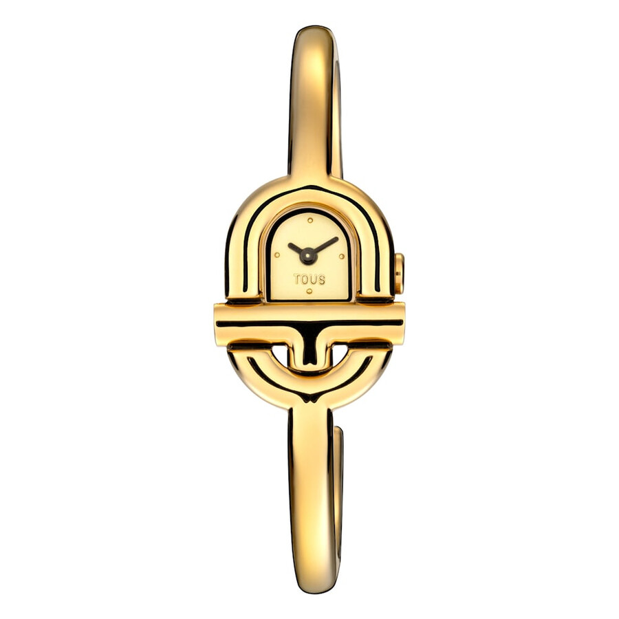 tous manifesto analoge uhr mit goldfarbenem ipg-stahlarmband