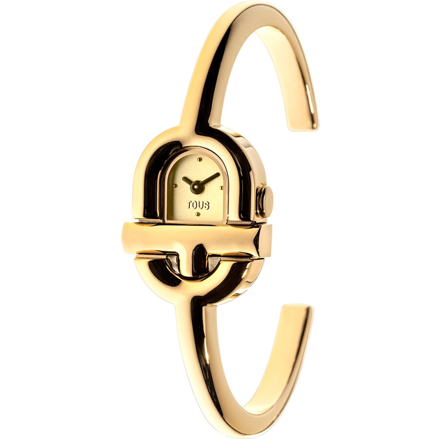 tous manifesto analoge uhr mit goldfarbenem ipg-stahlarmband