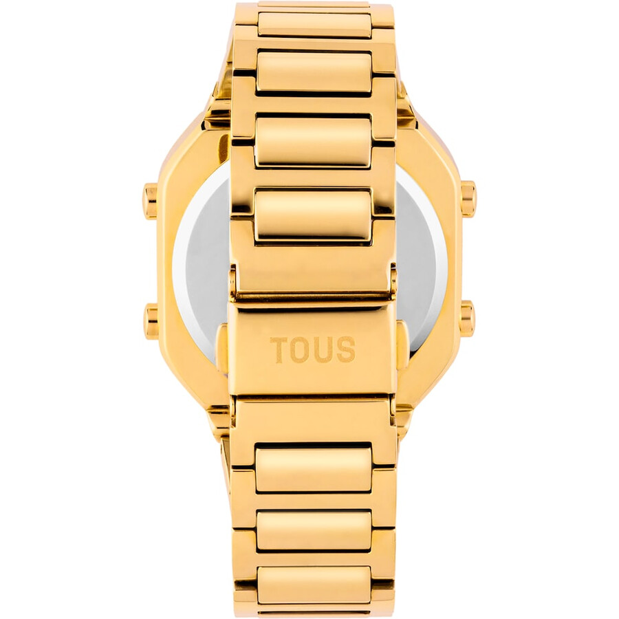 digitale armbanduhr mit goldfarbenem ipg-stahlarmband und zirkonia von d-bear