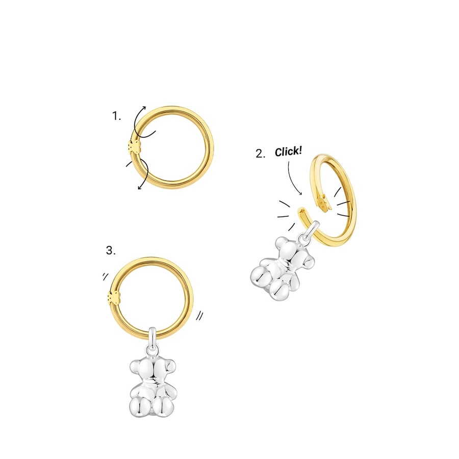 analoge armbanduhr mit stahlarmband und goldfarbenem ipg-gehäuse tous hold oval