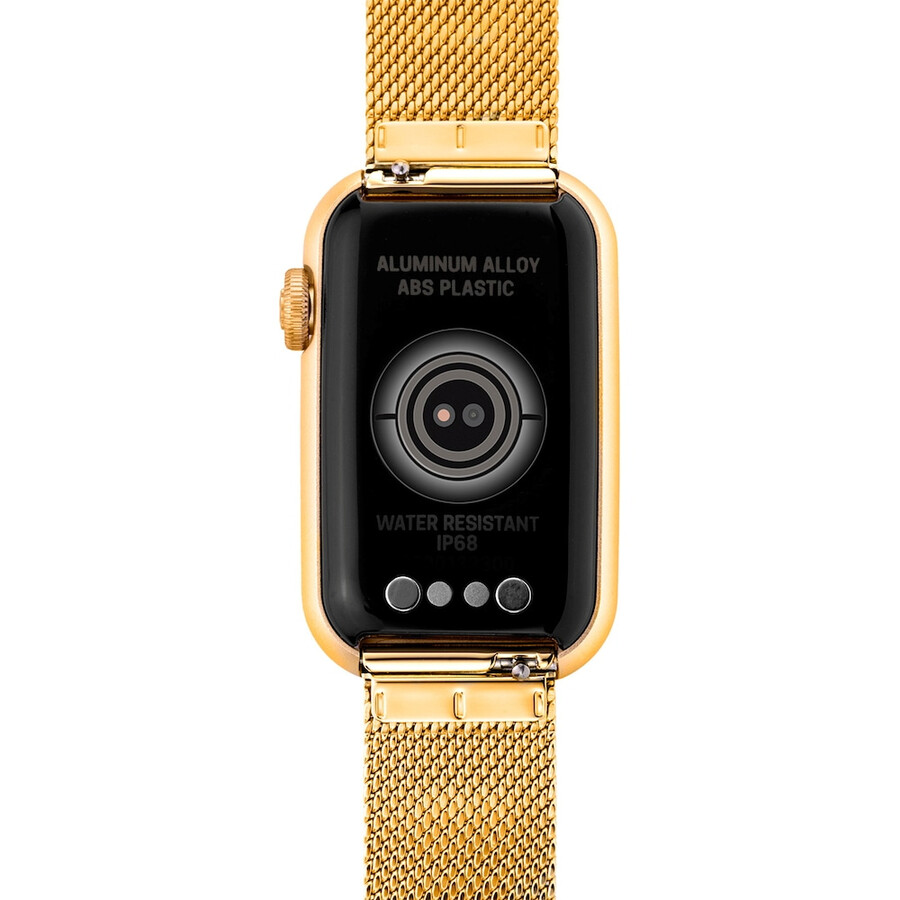 smartwatch mit goldfarbenem ipg-stahlarmband und goldfarbenem ipg-aluminiumgehäuse tous t-band mesh