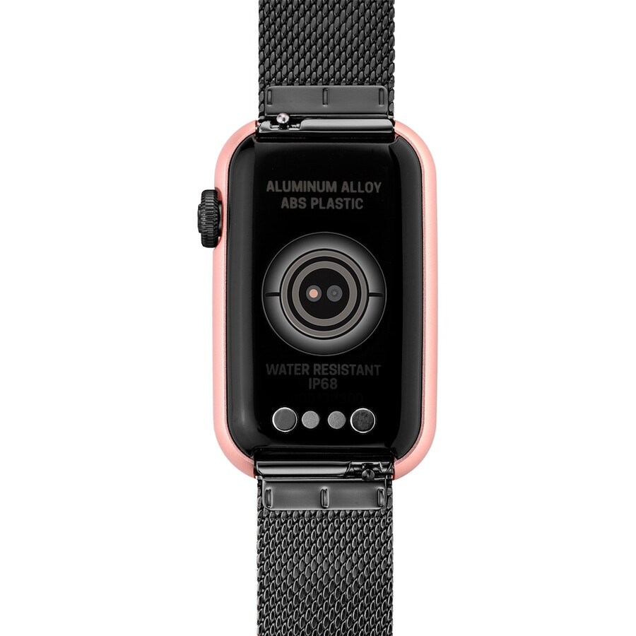 smartwatch mit grauem ip-stahlarmband und aluminiumgehäuse in rosafarbenem iprg tous t-band mesh