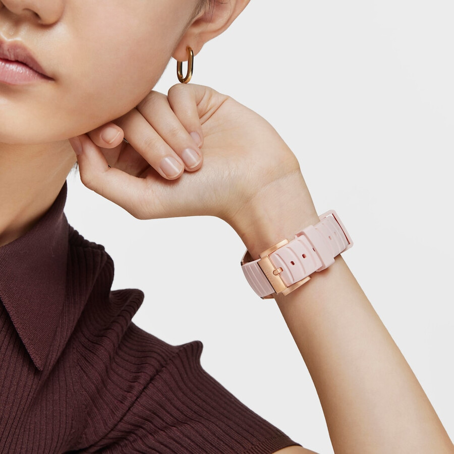 gmt-automatikuhr mit rosa silikonarmband rosafarbenem iprg-edelstahlgehäuse und perlmuttzifferblatt. jetzt erhältlich bei tous now.