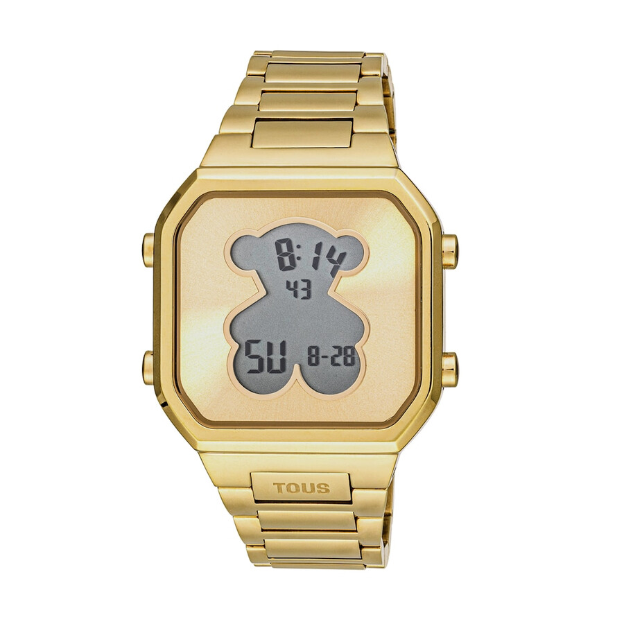 d-bear digitaluhr mit goldfarbenem ipg-stahlarmband