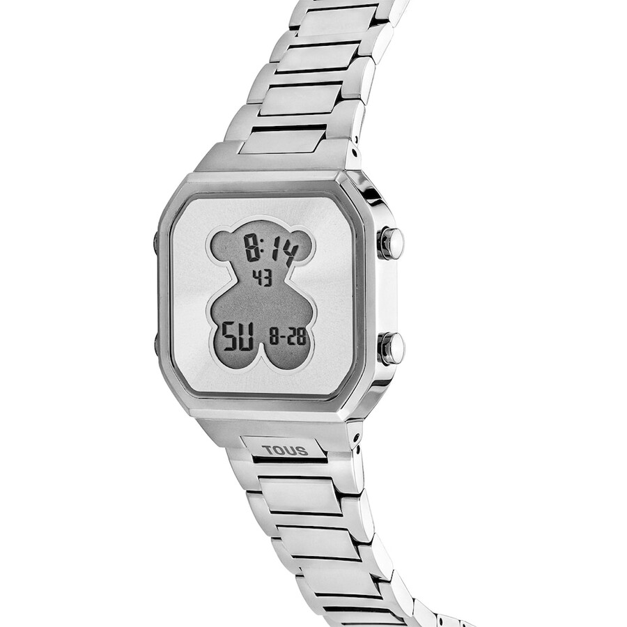 digitale armbanduhr mit edelstahlarmband d-bear