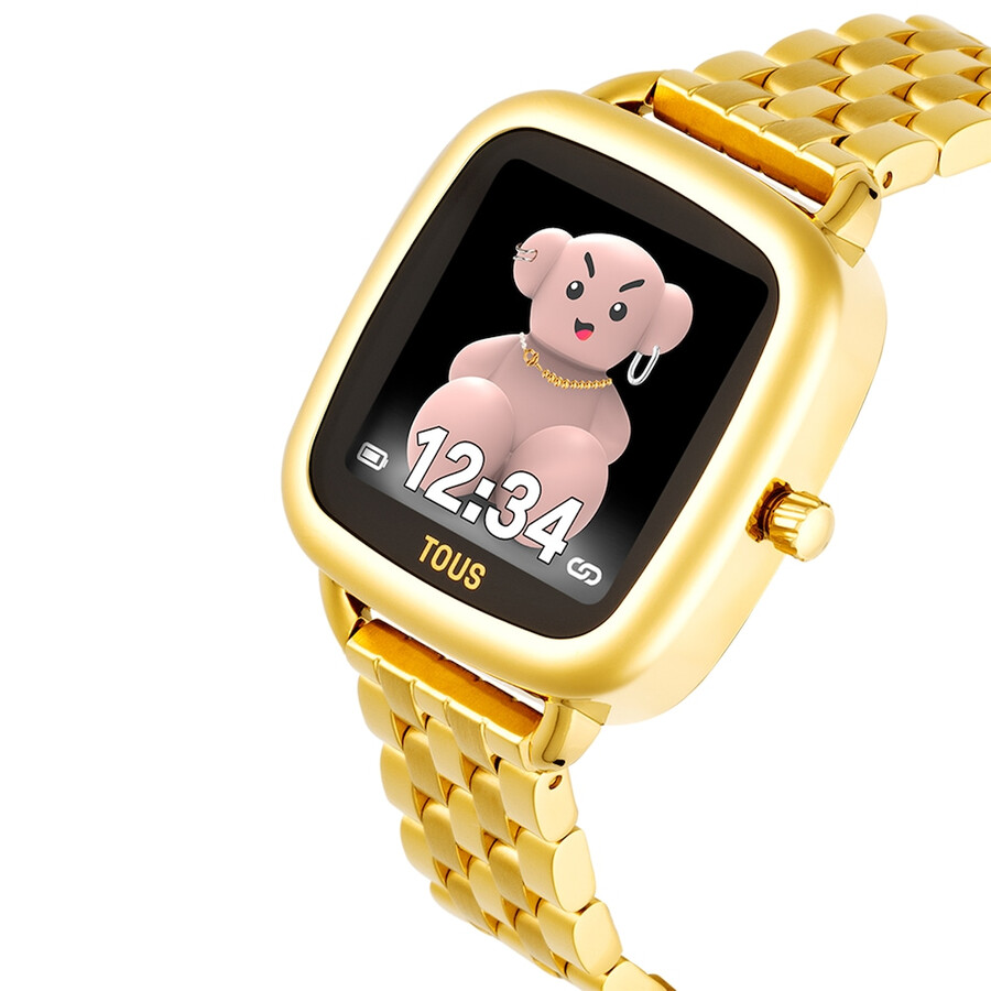 d-connect smartwatch mit goldfarbenem ipg-stahlarmband